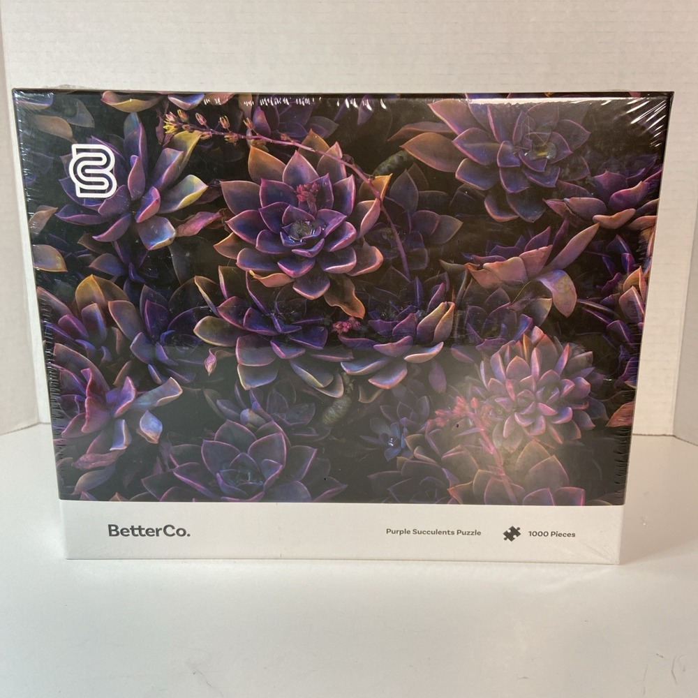 Better‎ Co 1000 Piece Purple Succulents Plants Jigsaw Puzzle 27.5x20" Sealed New